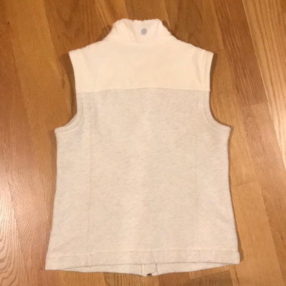 Talbots Sweatshirt Zipper Vest Small Cream Gray - Picture 2 of 10